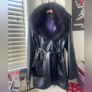 vintage vegan leather jacket, size L